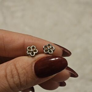 Silver Flower Stud Earrings